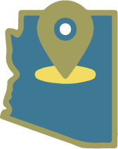 Map of Arizona with a location marker