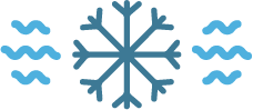 Snowflake with air current